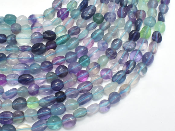 Fluorite Beads, Approx. 6x8mm Nugget Beads, 15.5 Inch-BeadXpert