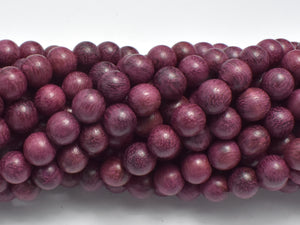 Purple Sandalwood Beads, 8mm Round Beads-Wood-BeadXpert