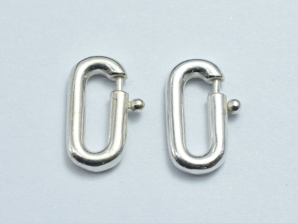 1pc 925 Sterling Silver Spring Gate Oval Clasp, 12.5x6.5mm-BeadXpert
