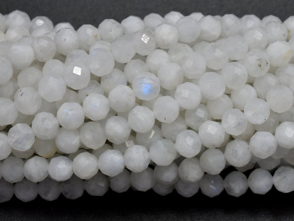 White Moonstone Beads, 4mm Micro Faceted-Gems: Round & Faceted-BeadXpert
