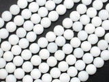 Matte White Jade Beads, 6mm (6.4mm) Round Beads-Gems: Round & Faceted-BeadXpert