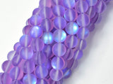 Matte Mystic Aura Quartz-Purple, 6mm (6.5mm) Round-Gems: Round & Faceted-BeadXpert