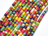 Howlite, Multicolored, Heishi, 2x4 mm, 15.5 Inch-BeadXpert