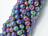 Lava-Rainbow Plated, 8mm (8.7mm) Round Beads-Gems: Round & Faceted-BeadXpert