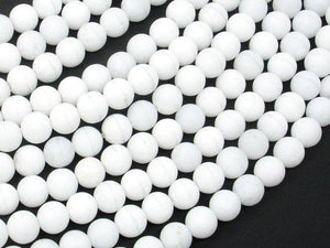 Matte White Jade Beads, 6mm (6.4mm) Round Beads-Gems: Round & Faceted-BeadXpert