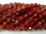 Carnelian Beads, 8mm (7.5mm) Star Cut Faceted Round Beads-Gems: Round & Faceted-BeadXpert