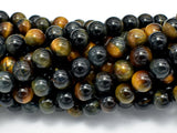 Blue / Yellow Tiger Eye, 8mm (8.3mm) Round Beads-Gems: Round & Faceted-BeadXpert