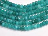 Jade -Teal 3x4mm Faceted Rondelle, 14 Inch-BeadXpert