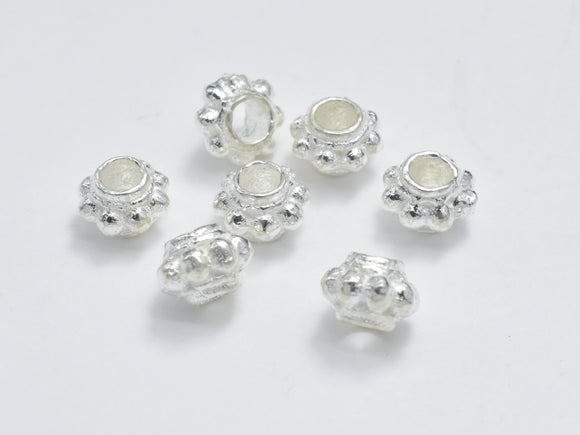 10pcs 925 Sterling Silver Beads, 4mm Rondell Beads, Spacer Beads, 4x2.7mm-Metal Findings & Charms-BeadXpert
