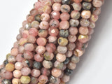 Rhodochrosite Beads, 2x3mm Micro Faceted Rondelle-Gems:Assorted Shape-BeadXpert