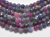 Blue Sapphire, Ruby, 3mm (3.3mm) Micro Faceted Round-Gems: Round & Faceted-BeadXpert