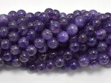 Amethyst Beads, Round, 8mm (8.5mm), 15.5 Inch-BeadXpert