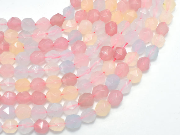 Jade - Multi Color, 8mm Faceted Star Cut Round, 14.5 Inch-BeadXpert