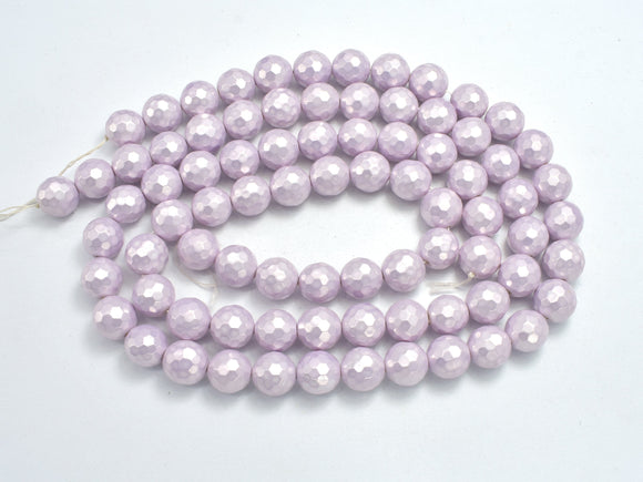 Shell Pearl, 10mm Faceted Round Beads-BeadXpert