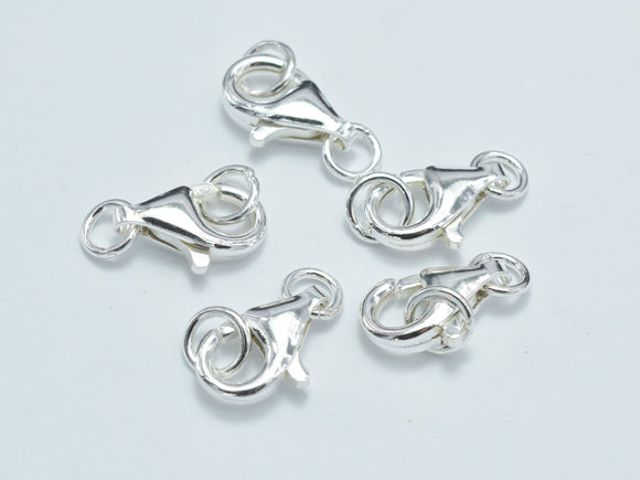 4pcs 925 Sterling Silver Lobster Claw Clasp, 11x6mm-Metal Findings & Charms-BeadXpert