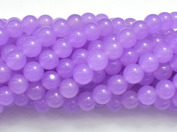 Jade - Purple, 8mm Round Beads, 15 Inch-BeadXpert