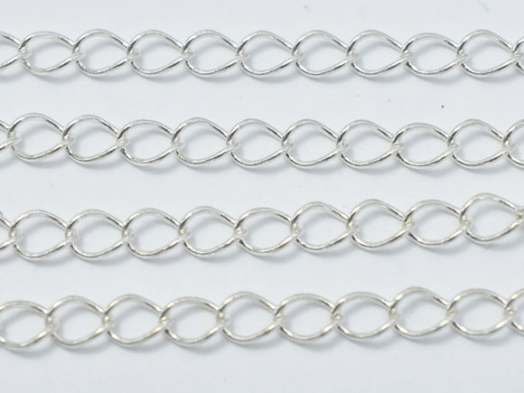 1foot 925 Sterling Silver Chain, Curb Chain, Jewellery Chain-Metal Findings & Charms-BeadXpert