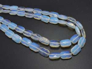 White Opalite, 10x14mm Faceted Rectangle Beads-BeadXpert