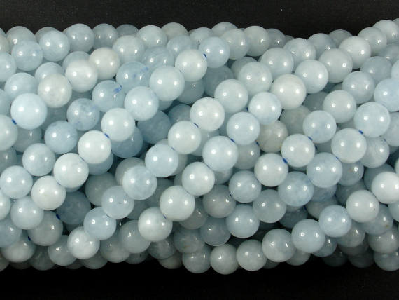Genuine Aquamarine Beads, 7mm Round Beads-Gems: Round & Faceted-BeadXpert