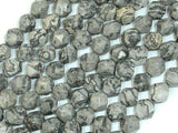 Gray Picture Jasper Beads, 8mm Star Cut Faceted Round-Gems: Round & Faceted-BeadXpert