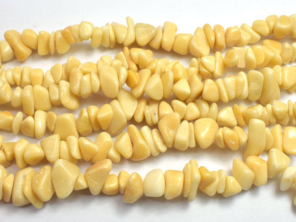Yellow Jade 7-15mm Chips Beads, 34 Inch-BeadXpert