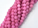Matte Jade Beads, Hot Pink, 8mm (8.4mm) Round-Gems: Round & Faceted-BeadXpert