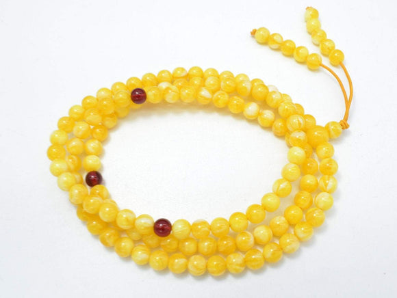 Amber Resin-Yellow, 6mm Round Beads, 23 Inch, Approx 108 beads-Gems: Round & Faceted-BeadXpert