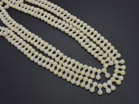 White Coral, 4x9mm Top Drilled Peanut Beads-BeadXpert