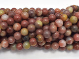 Red Amazonite Beads, 8mm, Round-BeadXpert