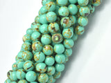 Shell Turquoise Howlite-Green, 6mm (6.5mm)-Gems: Round & Faceted-BeadXpert