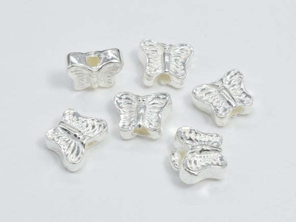 4pcs 925 Sterling Silver Beads, Butterfly Beads, 6x4.8mm, 2.6mm Thick-Metal Findings & Charms-BeadXpert