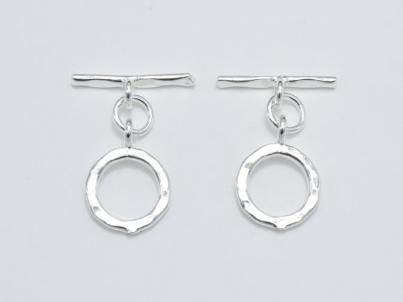 2sets 925 Sterling Silver Toggle Clasps, Loop 12mm (11.7mm), Bar 16mm-Metal Findings & Charms-BeadXpert