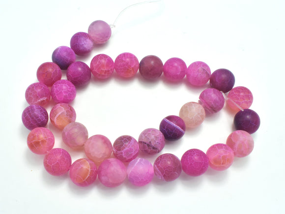 Frosted Matte Agate Beads, 12mm Round-BeadXpert