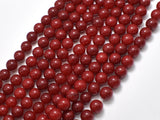 Jade Beads, Red, 8mm Round Beads-BeadXpert