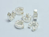 2pcs 925 Sterling Silver Horseshoe Beads, U Shape Beads, 6.5x7mm-BeadXpert