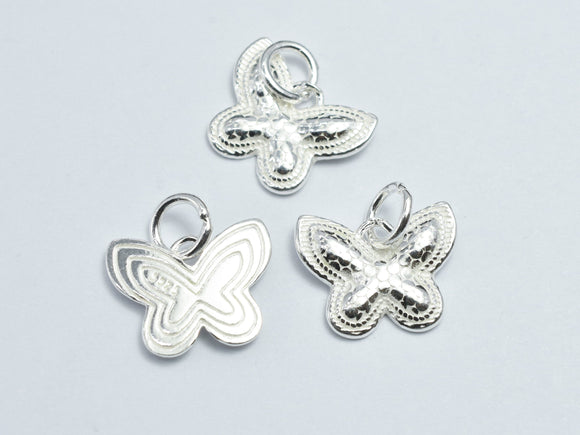 1pc 925 Sterling Silver Charms, Butterfly Charm, 14x11mm-BeadXpert