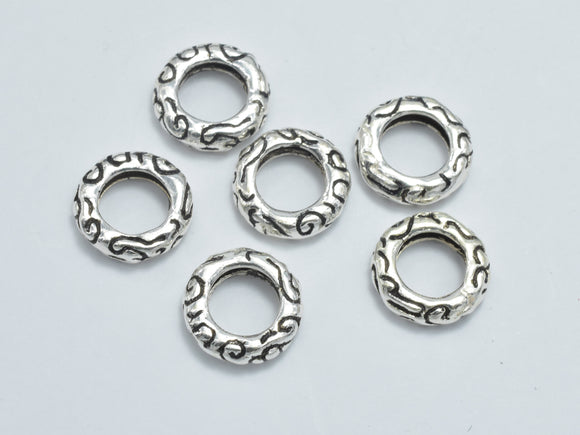 6pcs 925 Sterling Silver Ring-Antique Silver, 8mm-Metal Findings & Charms-BeadXpert