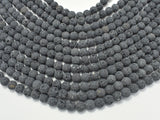 Unwaxed Black Gray Lava, 10mm (10.5mm) Round-Gems: Round & Faceted-BeadXpert