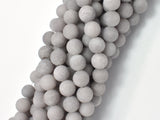 Matte Jade Beads-Gray, 8mm (8.4mm) Round-Gems: Round & Faceted-BeadXpert