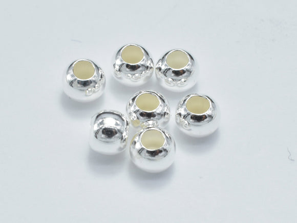 15pcs 925 Sterling Silver Beads, 4mm Round Beads-Metal Findings & Charms-BeadXpert