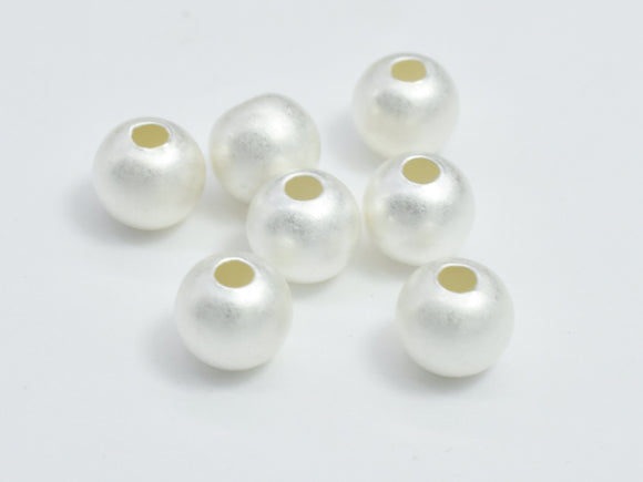 10pcs Matte 925 Sterling Silver Beads, 5mm Round-Metal Findings & Charms-BeadXpert