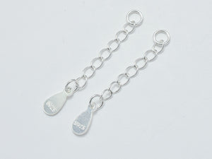 4pcs 925 Sterling Silver Extension Chain, 30mm Long-Metal Findings & Charms-BeadXpert