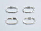 2pcs 925 Sterling Silver Screw Oval Clasp, Oval Clasp Connectors, 7x14mm-BeadXpert