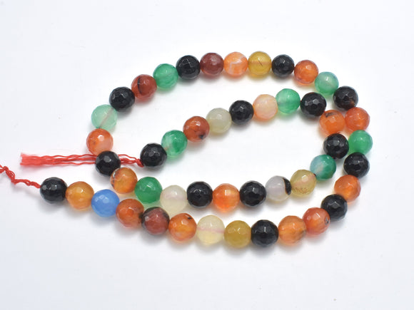 Agate Beads, Multi Color, 8mm Faceted Round-Agate: Round & Faceted-BeadXpert