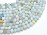 Matte Aquamarine Beads, 6mm (6.5mm)-BeadXpert