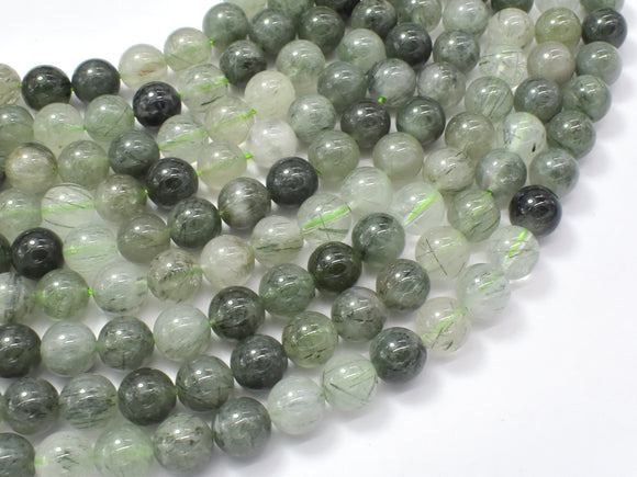 Green Rutilated Quartz Beads, 8mm Round Beads-Gems: Round & Faceted-BeadXpert