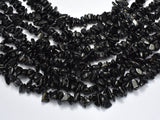 Black Tourmaline Beads, Pebble Chips, Approx 7-12mm-BeadXpert