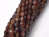 Hessonite, Orange Garnet Beads, 4mm Faceted Coin-Gems:Oval,Rectangle,Coin-BeadXpert