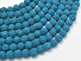 Blue Lava Beads, 8mm (8.6mm) Round Beads-Gems: Round & Faceted-BeadXpert