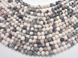 Matte Pink Zebra Jasper, 6mm, Round Beads-Gems: Round & Faceted-BeadXpert